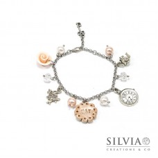 Bracciale Alice inspired rosato con charms