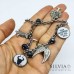 Bracciale catena acciaio Malefica inspired con charms