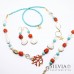 Bracciale con perle turchese corallo e conchiglia bianca