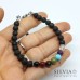 Bracciale uomo con pietre per i sette chakra e perle di pietra lavica da 6mm