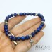 Bracciale uomo con perle di lapislazzuli da 6 mm e croce in acciaio