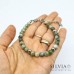 Bracciale uomo con perle di giada verde da 6 mm e chiusura a moschettone