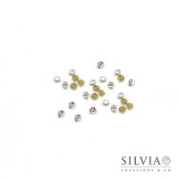 Cabochon in vetro color cristallo tondo da 3 mm x 50pz