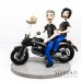 Cake topper personalizzato con moto, cane, uomo e donna