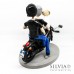 Cake topper personalizzato con moto, cane, uomo e donna