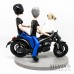 Cake topper personalizzato con moto, cane, uomo e donna