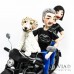 Cake topper personalizzato con moto, cane, uomo e donna