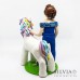 Cake topper personalizzato con bambina e unicorno