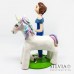 Cake topper personalizzato con bambina e unicorno