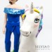 Cake topper personalizzato con bambina e unicorno