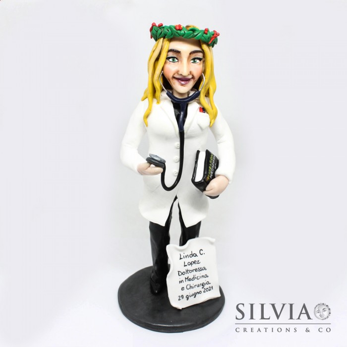 Cake topper personalizzato per laurea medicina - silviacreationsandco