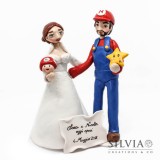 Cake topper sposi Super Mario e lei