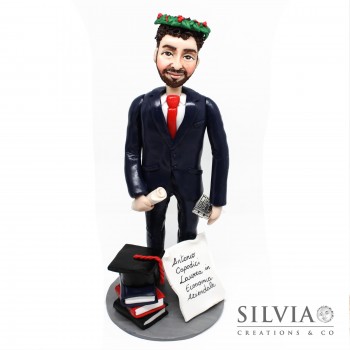 Cake topper personalizzato per laurea in economia aziendale