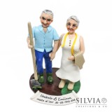 Cake topper sposi nozze d'oro statuette piccole