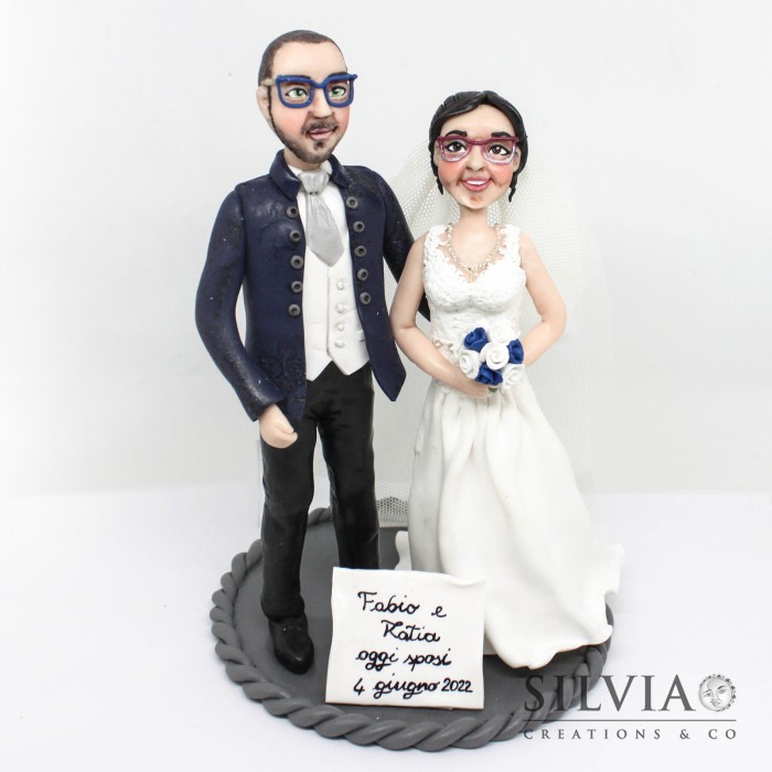 Cake topper sposi Katia e Fabio - silviacreationsandco