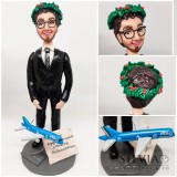 Cake topper personalizzato per laurea in Ingegneria Aerospaziale di Davide