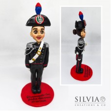 Mini cake topper personalizzato con ragazza carabiniere