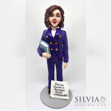 Cake topper per la laurea in psicologia ragazza