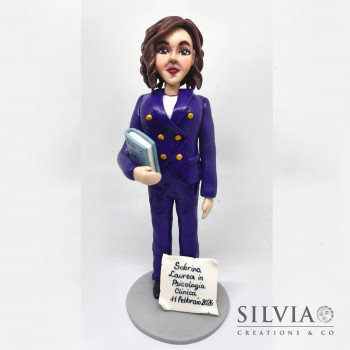 Cake topper per la laurea in psicologia ragazza