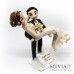 Cake topper matrimonio con sposa in braccio allo sposo