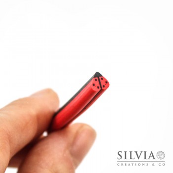 Canes in pasta polimerica a forma di coccinella 5x50 mm