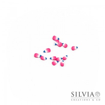 Fettine in pasta polimerica a forma di petalo rosa 5x3 mm x 100pz