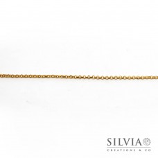 Catena rolò liscia color oro in acciaio da 2 mm x 1m