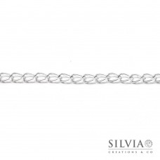 Catena ovale a torsione color rodio da 9x5 mm x 1m