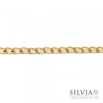 Catena ovale a torsione color oro da 9x5 mm x 1m