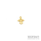 Charm a forma di angelo oro opaco in zama 17x12 mm