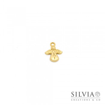 Charm a forma di angelo oro opaco in zama 17x12 mm
