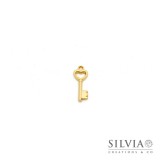 Charm a forma di chiave con cuore oro opaco in zama 20x7 mm