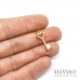 Charm a forma di chiave con cuore oro opaco in zama 20x7 mm
