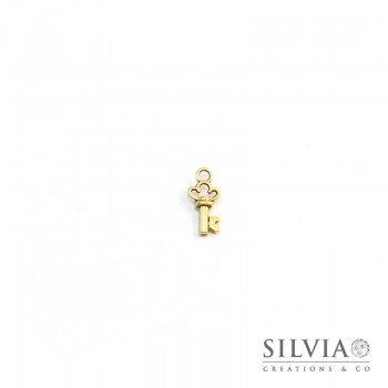 Charm a forma di chiave oro in zama 18x7 mm