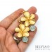 Charm link a forma di fiore oro opaco 25x30 mm