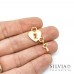 Charm a forma di lucchetto a cuore con chiave oro opaco in zama 15x13 mm