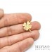 Charm a forma di quadrifoglio oro opaco in zama 19x13 mm
