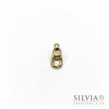 Charm a forma di scarpina oro in zama 24x11 mm