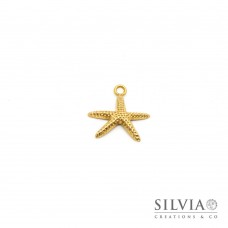 Charm a forma di stella marina oro opaco in zama 20x20 mm