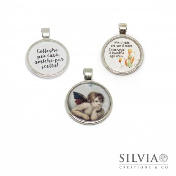 Ciondolo con scritta o immagine personalizzata da 25mm