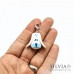Charm cane bianco e azzurro con moschettone