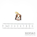 Charm muso cane beagle caramello con moschettone