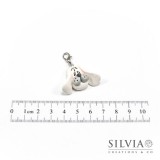 Charm cane bianco e grigio con moschettone