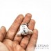 Charm cane bianco e grigio con moschettone