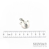 Charm orso bianco e grigio con moschettone