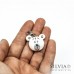 Charm orso bianco e grigio con moschettone