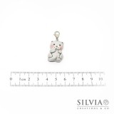 Charm gatto grigio con moschettone