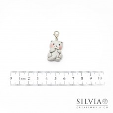 Charm gatto grigio con moschettone