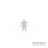 Charm a forma di bambina in acciaio da 16x11 mm