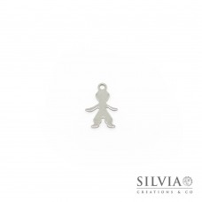 Charm a forma di bambino in acciaio da 16x11 mm
